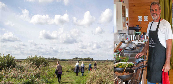 Na een wandeling door de ongerepte natuur laat de maaltijd van Hilbert zich deste beter smaken.