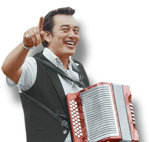 Flaco Jinnez (mt de Hohner Corona) op de front van een cd van het Arhooly label: een platenlabel dat onmisbaar is voor kennismaking met traditionele Noord-Amerikaanse muziek.