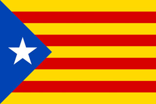 De Estelada is de Catalaanse strijdvlag: behalve de geel/rode banen (de Senyera - de nationale vlag) heeft die ook een blauwe driehoek met ster.