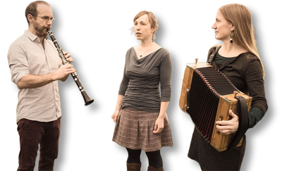 Air de Famille. V.l.n.r.: Sylvain Lhotte, Floor Dankers en Fanny Lhotte
