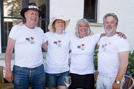 Het team van het Diatonisch Nieuwsblad: v.l.n.r. Gert-Jan Kamphorst, Mariek Hilhorst, Toos Kraeima en Sietze Ketelaar.